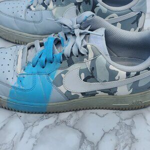 Size 8 - Nike Air Force 1 Low Camo Custom - Hand Painted - Signed - 823511-009